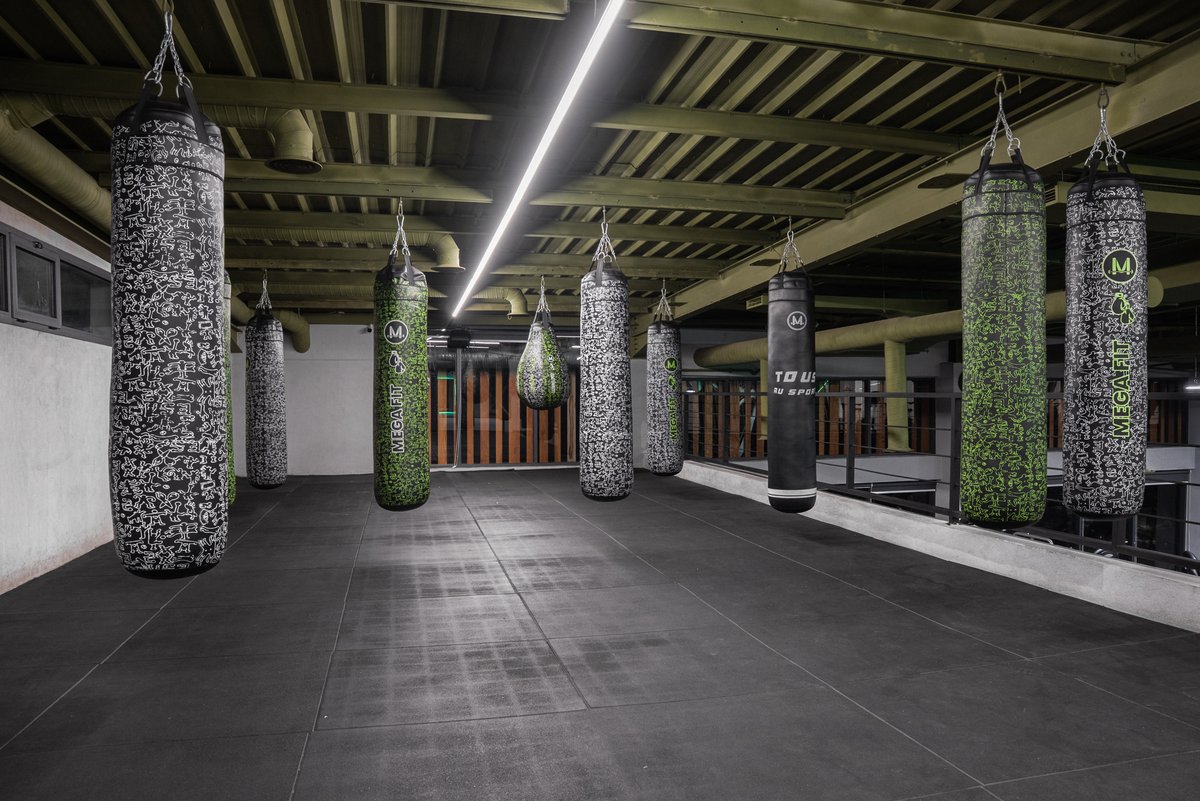 Espace boxe et MMA avec sacs de frappe
